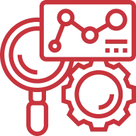 Analytics Gear With Micro Scop Icon