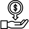 Coin In Hand With Arrow Icon