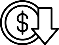 Coin With Arrow Down Icon