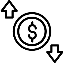Coin With Arrows Icon