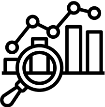 Graph With Magnifying Glass Icon