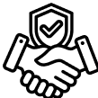 Hand Shake With Shield Icon