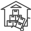 Home With Cart Boxes Icon