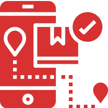 Mobile With Tracking Location Icon