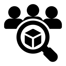 People Group With Magnifying Glass Icon