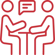 Team Work With Message Icon