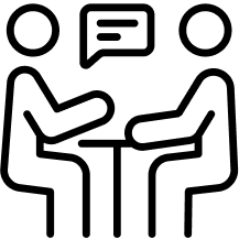 Team Work With Message Icon