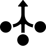 Three Way Arrow Simpli fied Icon