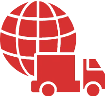 Truck With Globe Icon